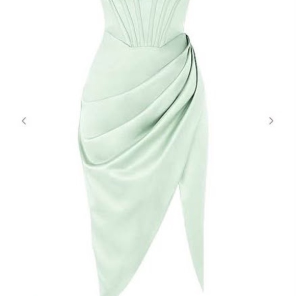 NWOT House of CB Faye Satin Corset Midi Dress - Picture 2 of 7